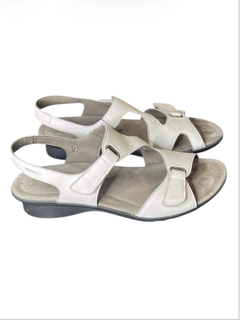 Mephisto Womens Paris Leather White Sandals Size Eu 42